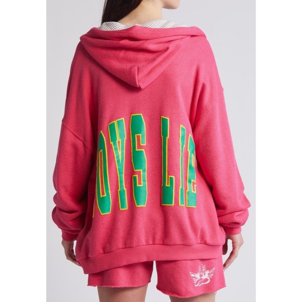 Boys Lie Pucker Up Pink Long Sleeve Hoodie Full Zip Cherub Sweatshirt XL/XXL - Picture 15 of 16